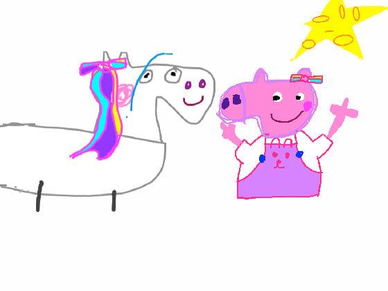 peppa with a unicorn