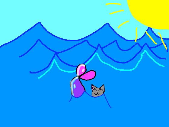 mermaid cat animatian