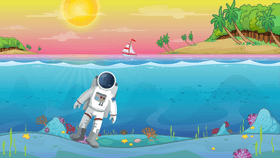 Astronaut in the ocean