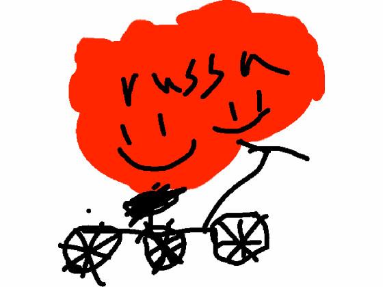 russa riding a bike