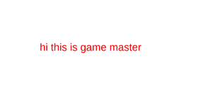 game master intro