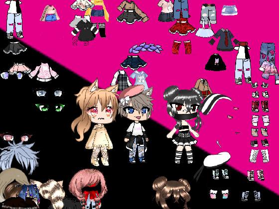 Black+pink gacha dressup 1 1