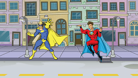 superhero battle