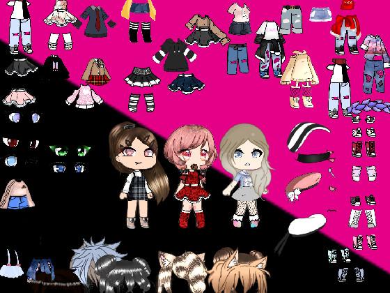 Black+pink gacha dressup