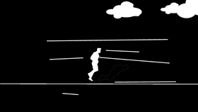 Animation running clouds moving