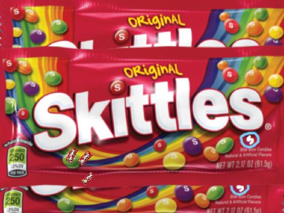 skittles but there is a blue one 1