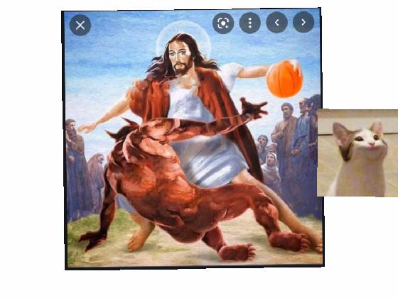 Jesus play basketball and devil
