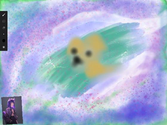 puppy in galaxy drawing