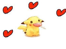 pikachu 🥰🥰 with a candy 1