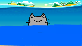 cat in water