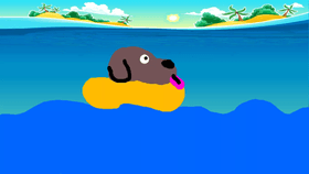 Dog in water