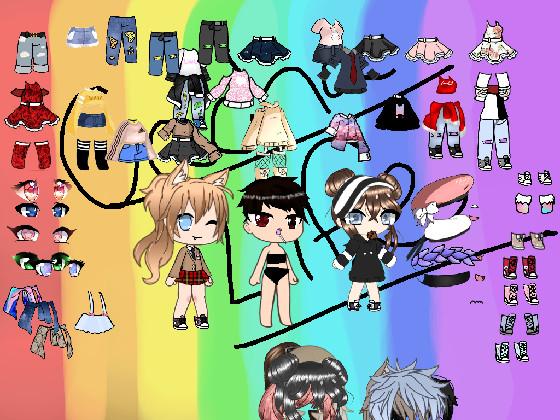 Rainbow gacha dressup 1 1