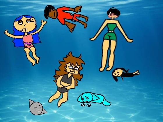 draw yourself swiming  1 1