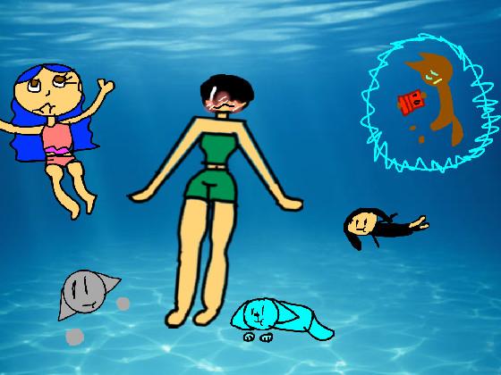 draw yourself swiming  1