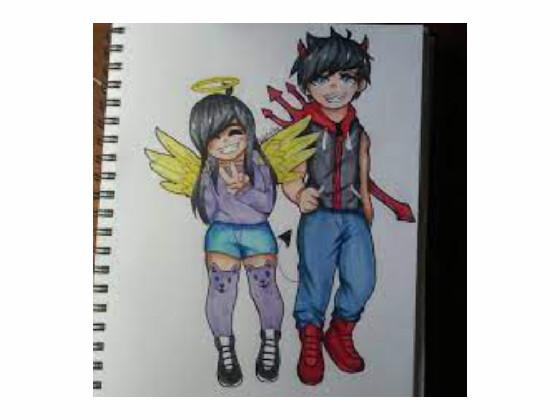 My aphmau and aaron drawing 