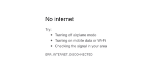 No Internet.