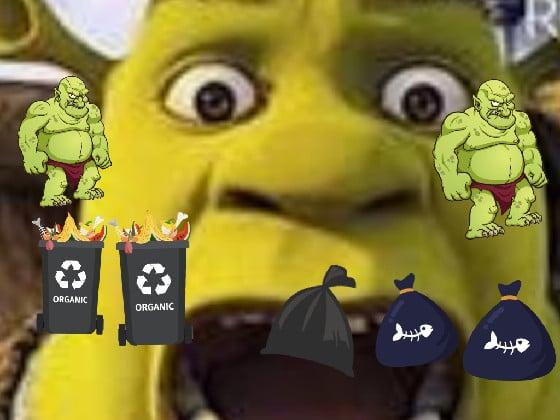 shrek in the trash