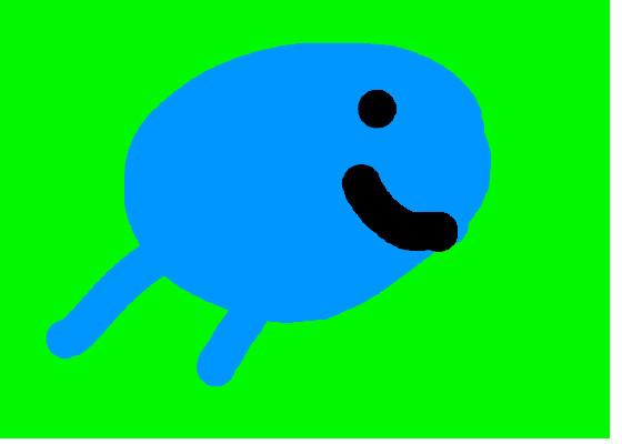 blue runny guy