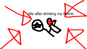 Thumb drinker meme