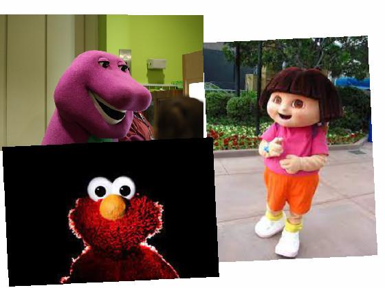 elmo/barnny/dora