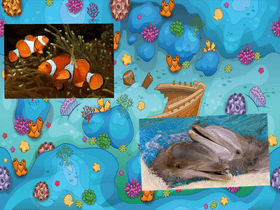 Dolphins and clown fish