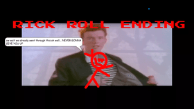 talking red friend ending rick roll