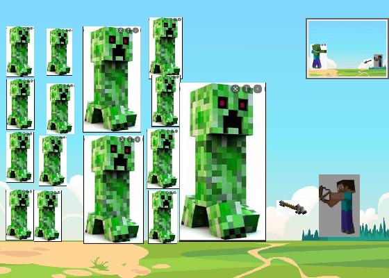 Minecraft shooting creepers