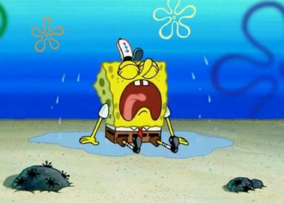 spongebob crying