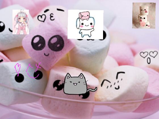 cute marshmellow and cat 1