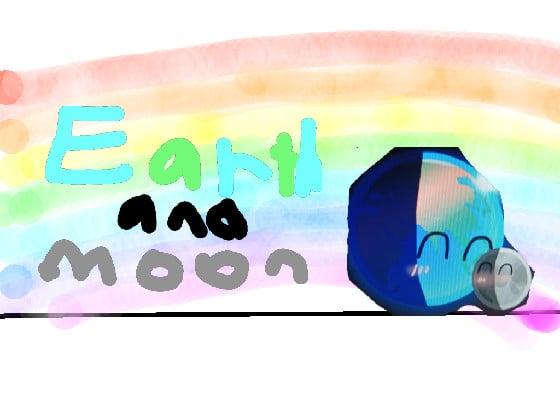 moon and earth