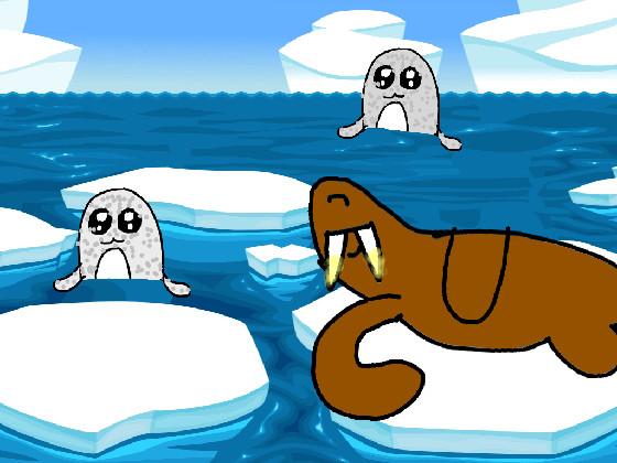 two seals and the walrus.