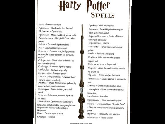 harry potter spells