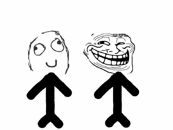 if trollface and Derp Met