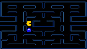 Pac man chasing ghost