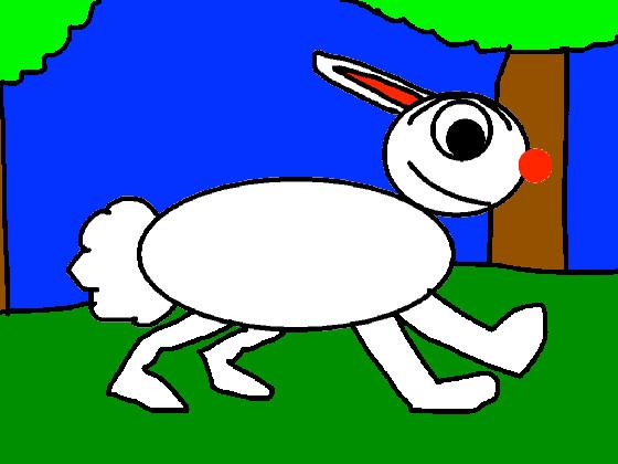 Rabbit in the woods running animation