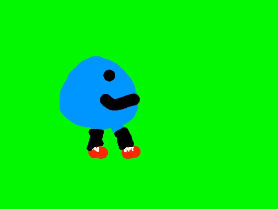 blue runny guy with shoes and socks
