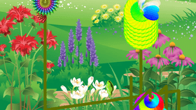 Rainbow flower garden