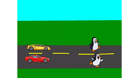 street race while run over penguin