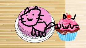 Cupcake and cat!