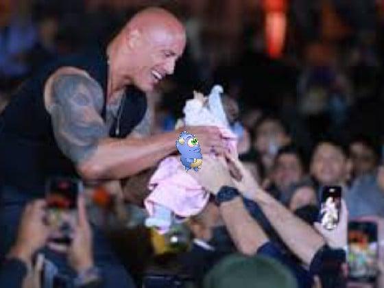 the rock with a baby