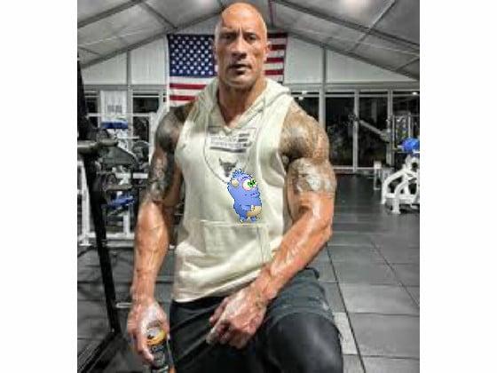 the rock is wearing his logo