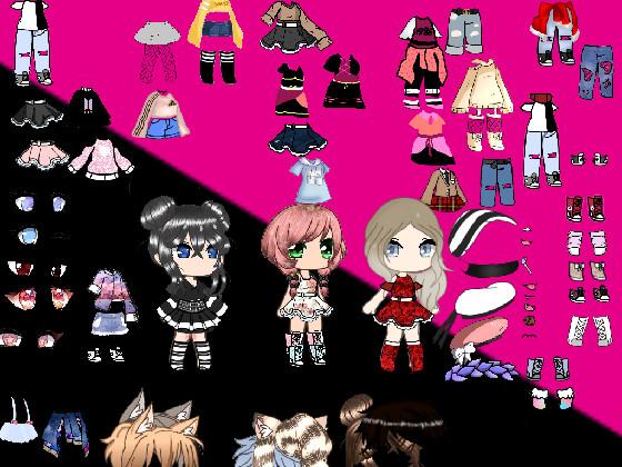 Black+pink gacha dressup