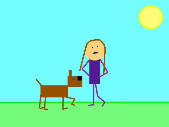 Girl and dog animation