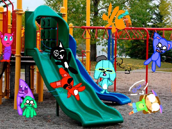 My ocs at the park! ALSO YOU CAN ADD UR OC(THEY’RE PLAYING HIDE AND SEEK) 1 1 1