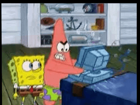 Patrick destroyed Mr. Krabs computer