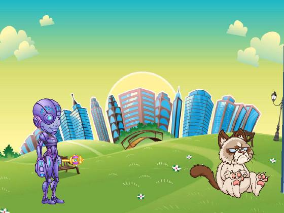 Grumpy cat vs robot