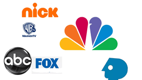 nbc,ABC logo,Warner tv,Nickelodeon,fox logo and p head