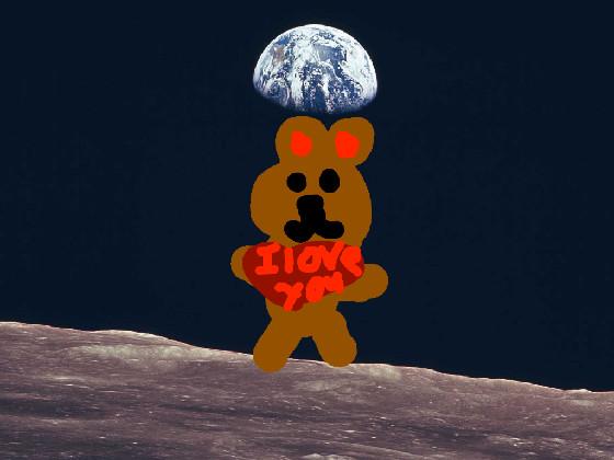 Teddy floating in space