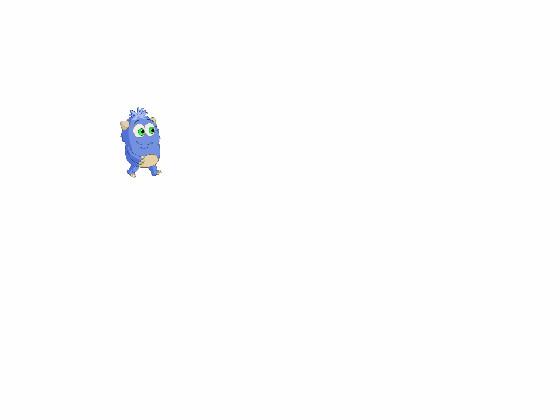 Slow blue monster walking 