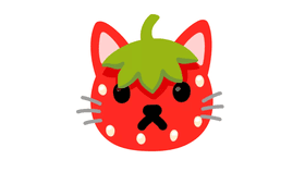 strawberry as a cat emoji